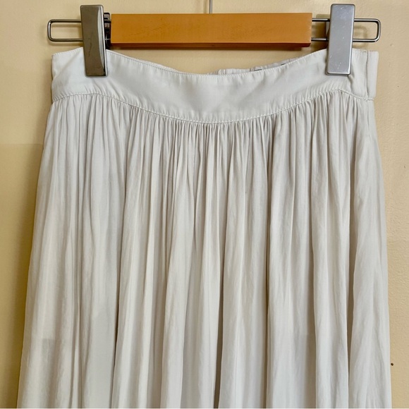 Zara| Flowing White Hi-Low Boho Pull-on Lightweight Maxi Skirt Sz S - Picture 3 of 5